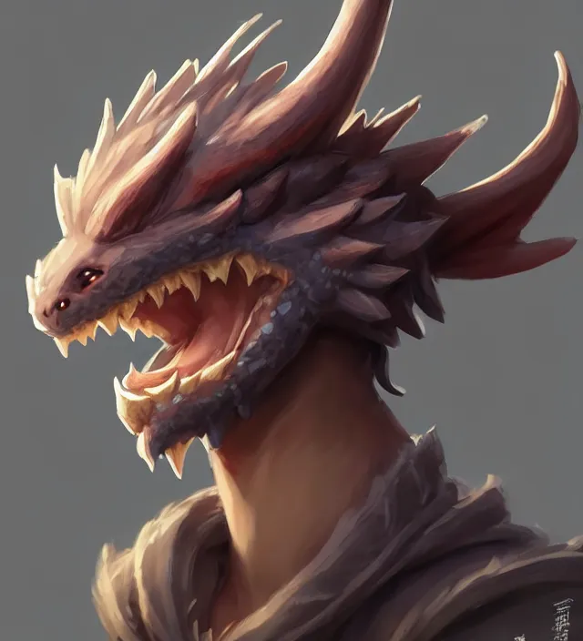 Image similar to character concept art of a cute young male anthropomorphic dragon | | cute - fine - face, pretty face, key visual, realistic shaded perfect face, fine details by stanley artgerm lau, wlop, rossdraws, james jean, andrei riabovitchev, marc simonetti, and sakimichan, trending on artstation