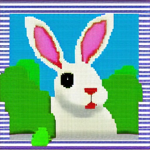 Image similar to pixel art of a rabbit