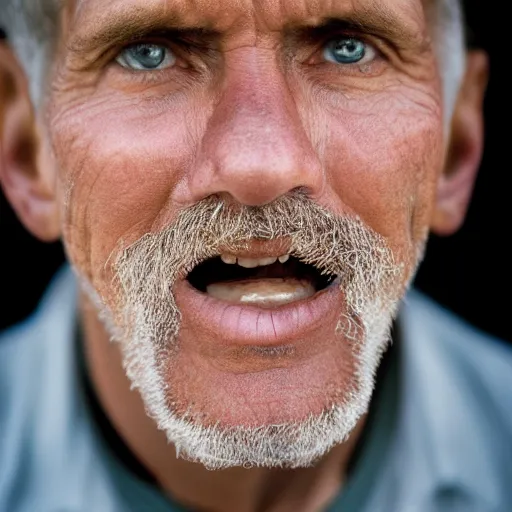 Image similar to closeup portrait of a man unhappy with a million dollar cheque, by Steve McCurry and David Lazar, natural light, detailed face, CANON Eos C300, ƒ1.8, 35mm, 8K, medium-format print