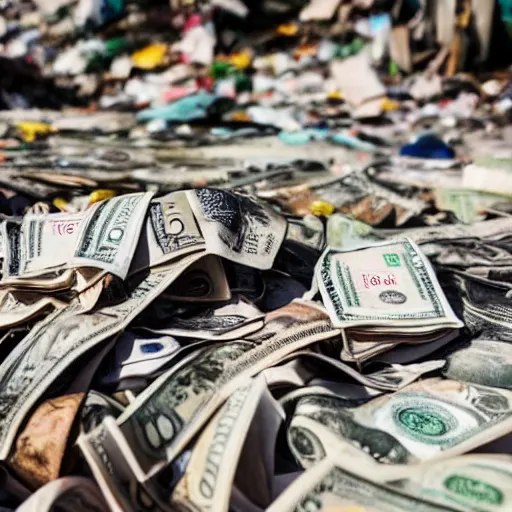 Image similar to pile of money at rubbish dump