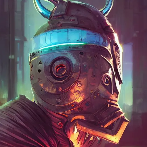 Image similar to cyberpunk viking helmet mask warrior goddess robot ninja fantasy, art gta 5 cover, official fanart behance hd artstation by jesper ejsing, by rhads, makoto shinkai and lois van baarle, ilya kuvshinov, ossdraws