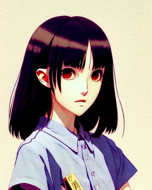 Image similar to beautiful! portrait of a boyish japanese natalie portman, by katsuhiro otomo, yoshitaka amano, nico tanigawa, artgerm, greg rutkowski makoto shinkai takashi takeuchi studio ghibli, akihiko yoshida rendered with intense 3 d effect gapmoe yandere grimdark, trending on pixiv fanbox,