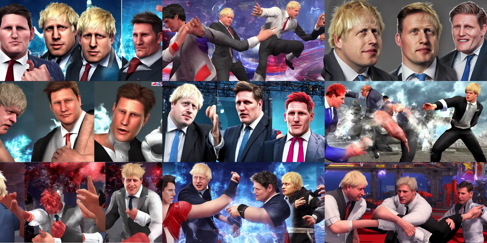 Prompt: boris johnson vs keir starmer in tekken