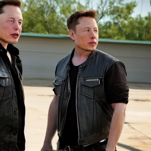 Image similar to Elon Musk in Sons of anarchy very detail4K quality super realistic