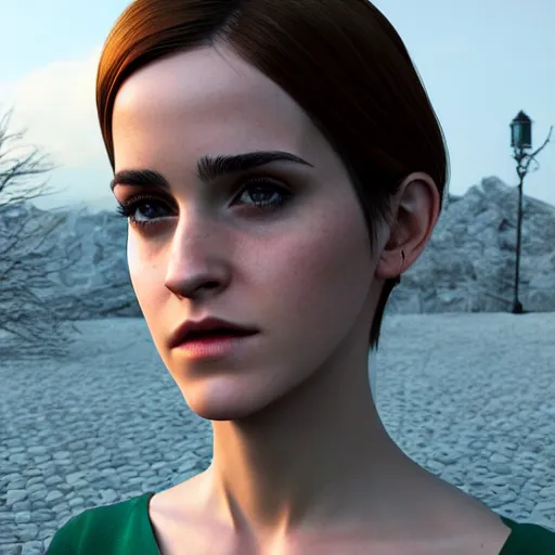 Image similar to daz3d genesis 8 female emma watson, Iray shaders,studio HDRI lighting, natural skin textures ultra hd 8k, Iray renders, unreal engine 5, cinematic realistic portrait