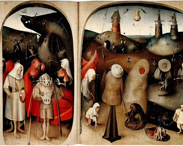 Image similar to hieronymus bosch concept of critical race theory