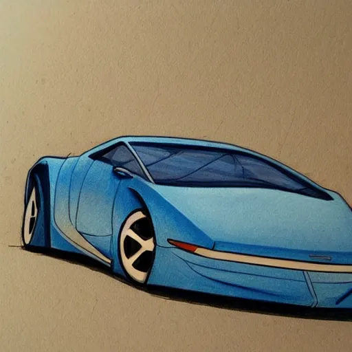 Prompt: continuous like drawing of a car