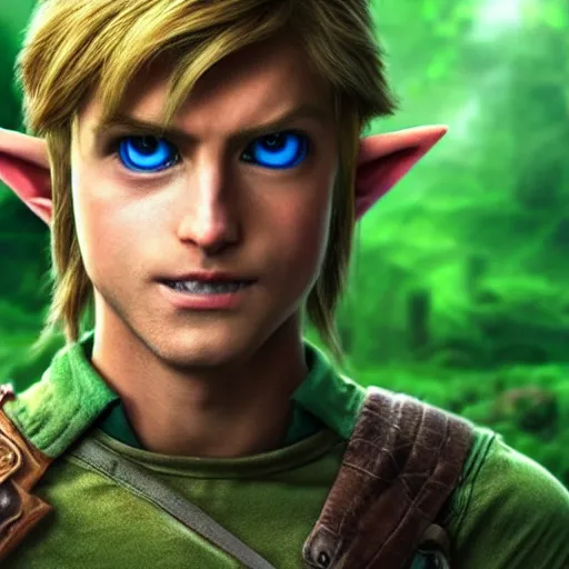 Prompt: stunning award winning hyperrealistic hdr 8 k highly detailed portrait photo of link ( the legend of zelda ) as a real human