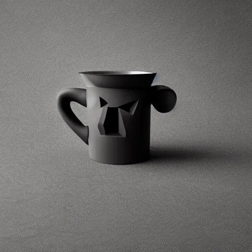 Prompt: a mug with shape of a rhino head, high quality product photography, behance, pinterest