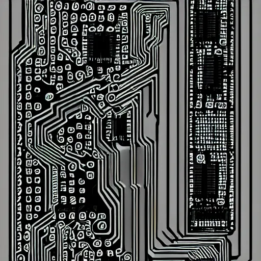 Prompt: cyber wolf portrait, Circuit Board lines