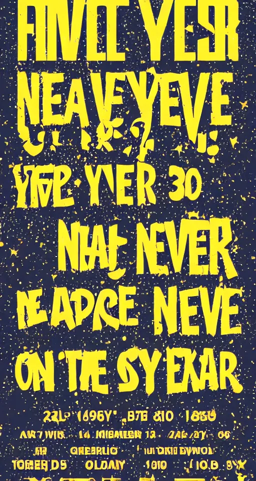 Prompt: Flyer for a New Year's Eve rave from 1994