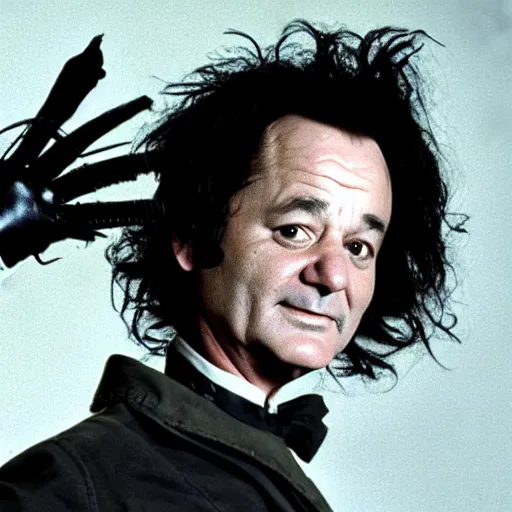 Prompt: bill murray as edward scissorhands