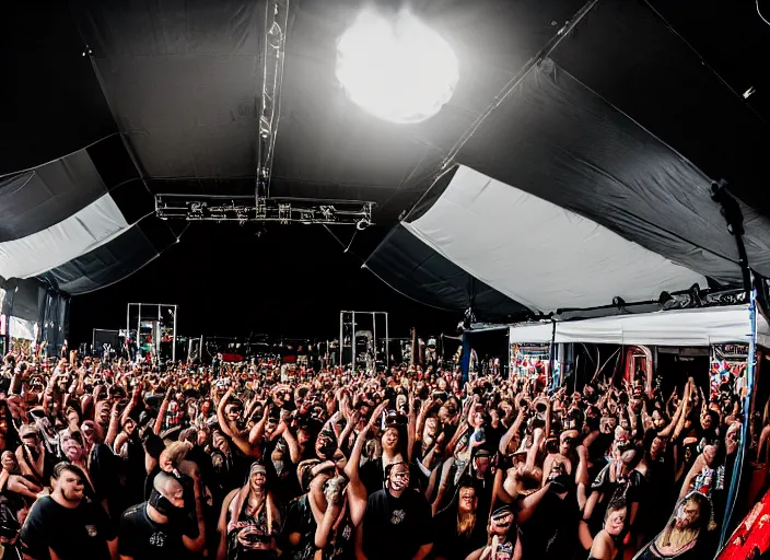 Image similar to photo still of a funeral ceremony on stage at vans warped tour, 8 k, 8 5 mm f 1. 8, studio lighting, rim light, right side key light