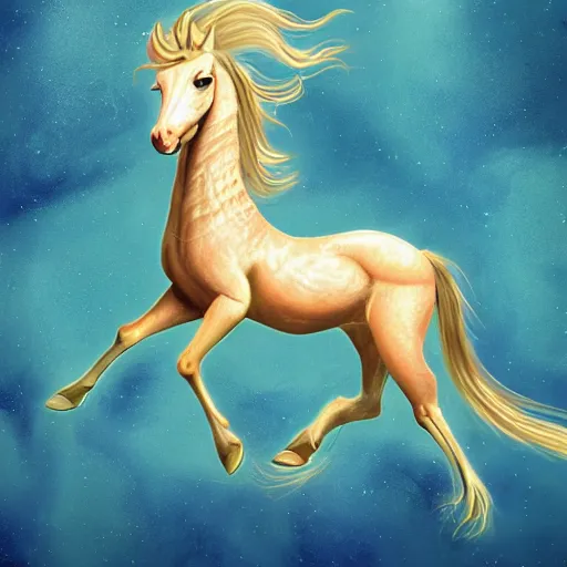 Image similar to a merhorse hippocampus capricorn, fantasy art,