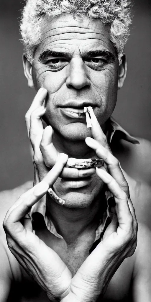 Prompt: award winning photo of yair lapid smoking weed, vivid colors, happy, symmetrical face, beautiful eyes, studio lighting, wide shot art by Sally Mann & Arnold Newman