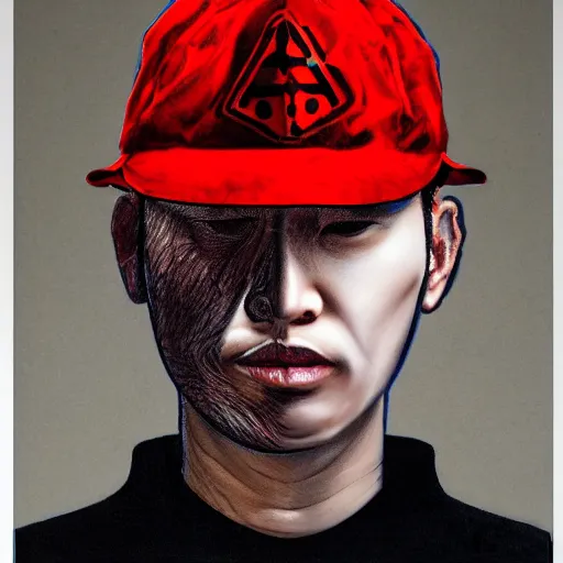 Image similar to 🤑😛🤟 by : art line : joongwon charles jeong, art skin : tjalf sparnaay, art sketching : gottfried helnwein, art colouring : roberto bernardi, art shape : emanuele dascanio art shading : robin eley, art foreground : eloy morales, background : diego fazio, structure : kyle lambert