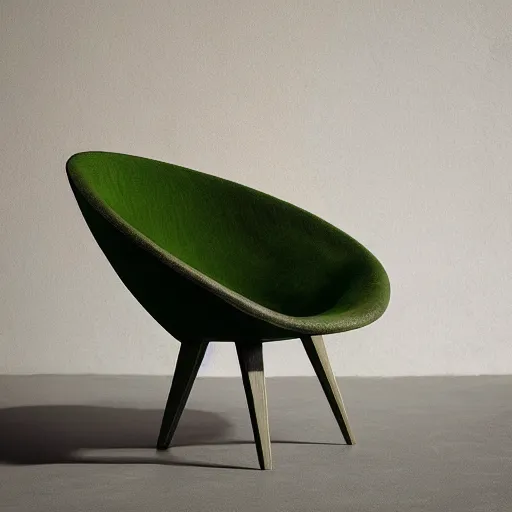 Image similar to an armchair in the shape of an avocado