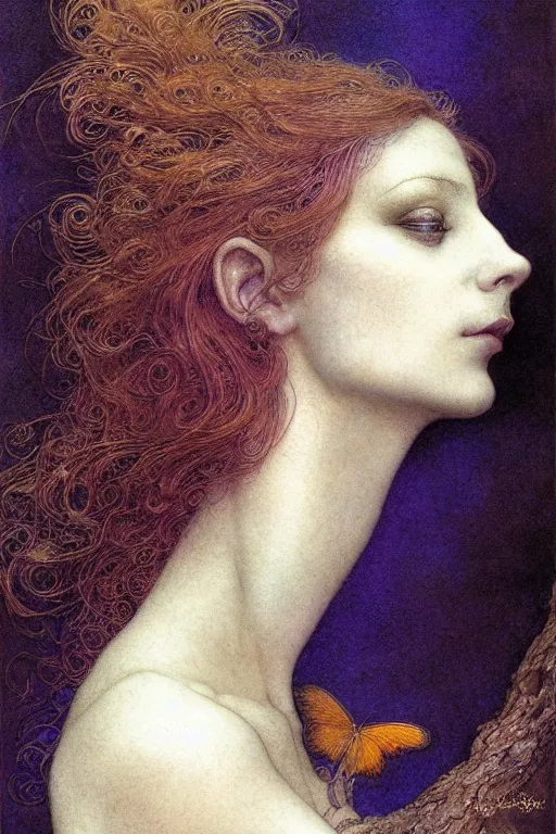 Image similar to headshot portrait of a beautiful faerie, golden ratio, detailed, rainbowshift, by jean - baptiste monge, maxfield parrish, john william waterhouse, brian froud