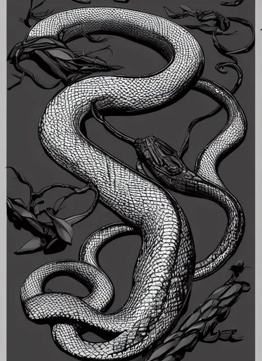 Image similar to Giant Snake, digital art, trending on artstation