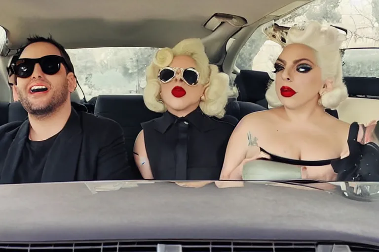 Image similar to lady gaga and judy garland carpool karaoke