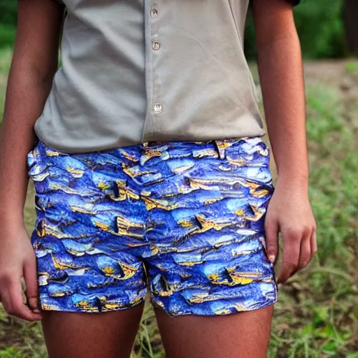 Prompt: fish in shorts