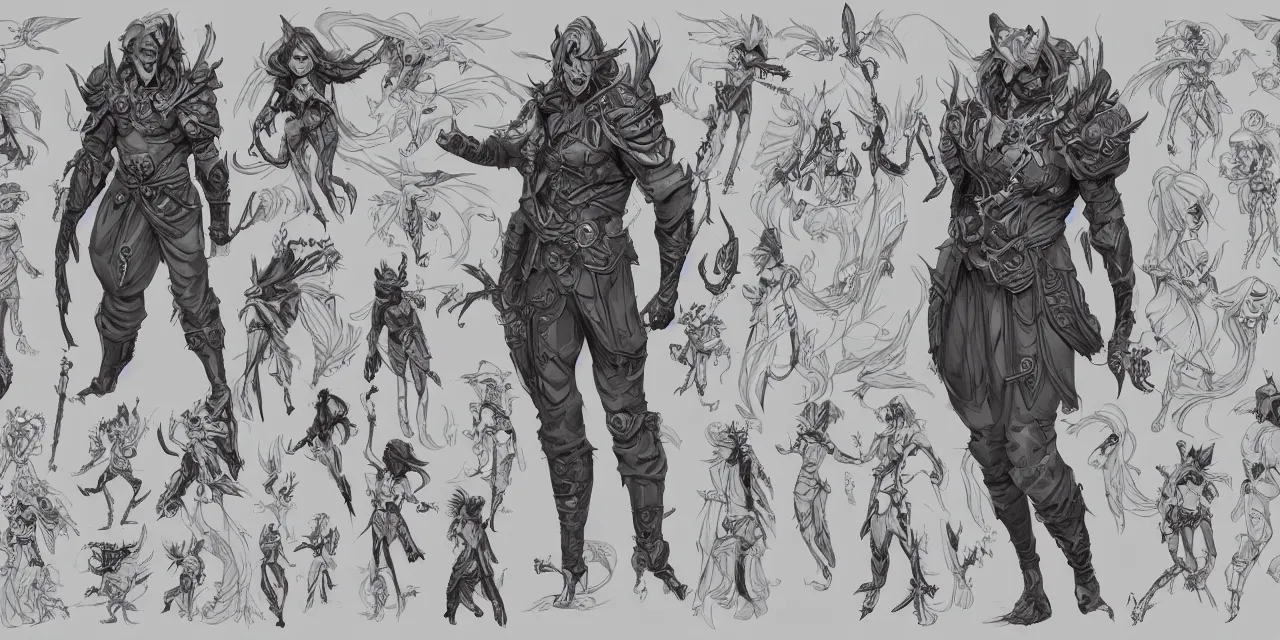Image similar to a magical character, comic book design, cosplay, RPG, character design, character reference, character sheet, white border, no cropping, insanely detailed, artstation
