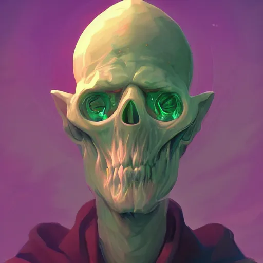 Image similar to portrait of a lich, green smoke leaving his empty eyes, mattepainting concept blizzard pixar maya engine on stylized background splash comics global illumination lighting artstation lois van baarle, ilya kuvshinov, rossdraws