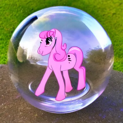 Image similar to Pinkie Pinkie 💓🐴 trapped inside a crystal ball 🔒🔮