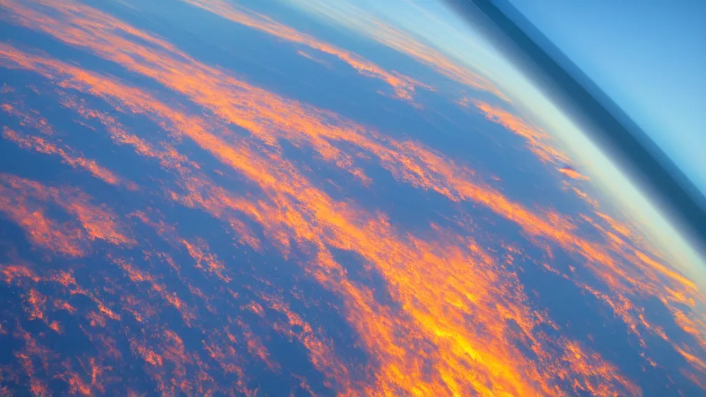 Image similar to the curve of Earth from orbit, during sunset!!!!