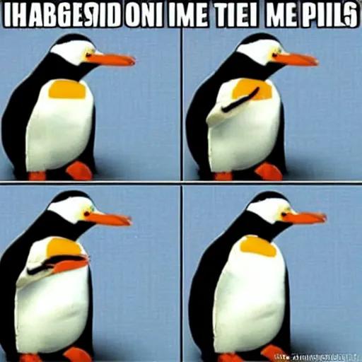 Prompt: penguin meme