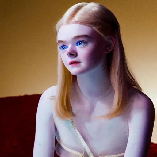 Prompt: Elle Fanning as a Valkyrie in space, by Edward Hopper, Extremely detailed. 4K. Award winning.