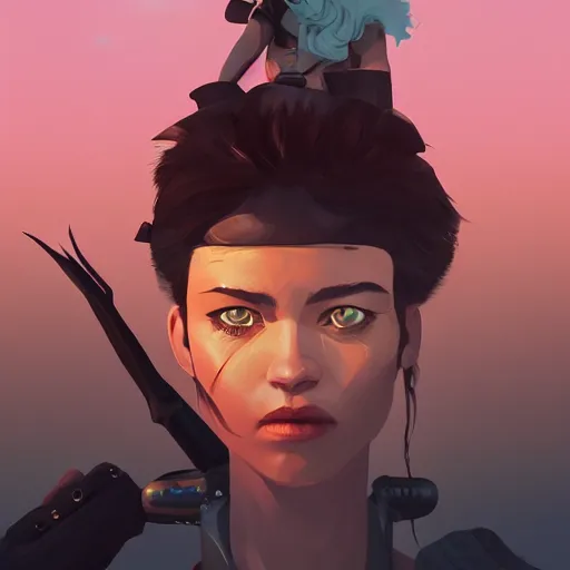 Image similar to face icon stylized minimalist mad max beyond thunderdome, loftis, cory behance hd by jesper ejsing, by rhads, makoto shinkai and lois van baarle, ilya kuvshinov, rossdraws global illumination