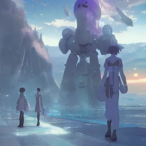 Image similar to Sci-Fi D&D, by makoto shinkai