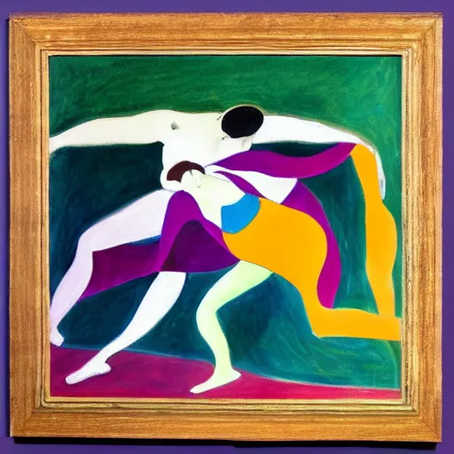 Prompt: a painting in the style of dance by matisse