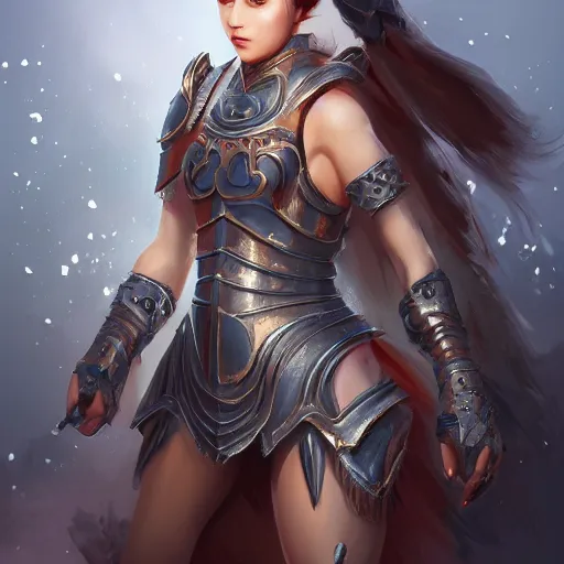 Image similar to a princess wearing a armor, full body shot, highly detailed, digital painting, artstation, concept art, smooth, sharp focus, illustration