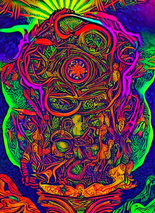 Image similar to dmt powder, psychedelic art, vision quest