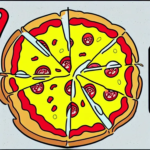 Image similar to best pizza in the style of the simpsons.