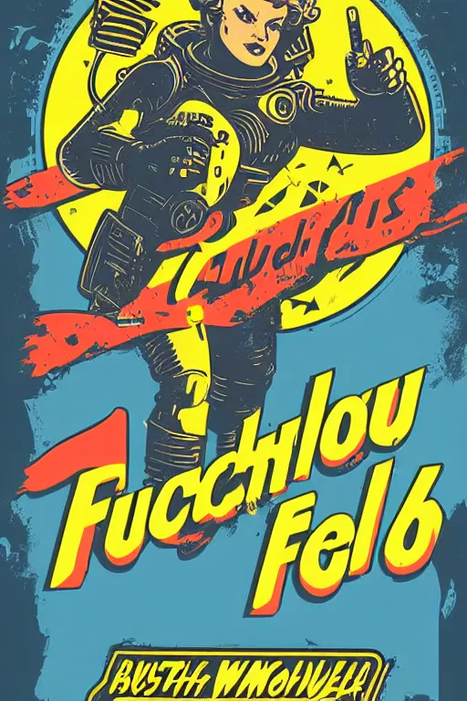 Image similar to fallout 7 6 retro futurist illustration art by butcher billy, sticker, colorful, illustration, highly detailed, simple, smooth and clean vector curves, no jagged lines, vector art, smooth andy warhol style