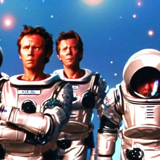 Prompt: film still of the 2001 movie space cowboys