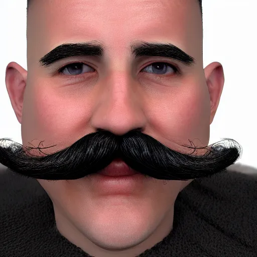 Image similar to world record most impressive mustache, photorealistic 4K.