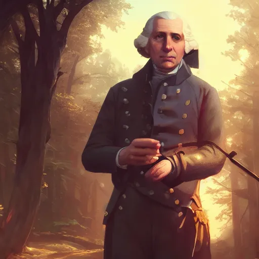 Image similar to highly detailed portrait, george washington, in gta v, stephen bliss, unreal engine, fantasy art by greg rutkowski, loish, rhads, ferdinand knab, makoto shinkai and lois van baarle, ilya kuvshinov, rossdraws, tom bagshaw, global illumination, radiant light, detailed and intricate environment