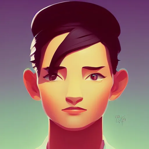 Image similar to face icon stylized minimalist casablanca, loftis, cory behance hd by jesper ejsing, by rhads, makoto shinkai and lois van baarle, ilya kuvshinov, rossdraws global illumination