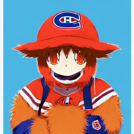 Image similar to anime Portrait of Youppi the Habs Montreal Canadiens Mascot as a very cute powerful and friendly pokemon, highly detailed anime, high evolution, 1990s, legendary, smooth, sharp focus, dynamic lighting, intricate, trending on ArtStation, illustration pokemon, art by WLOP