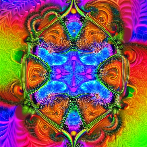 Prompt: fractal chemical rainbow hyper detailed intricate trippy other dimension deep space alternate universe