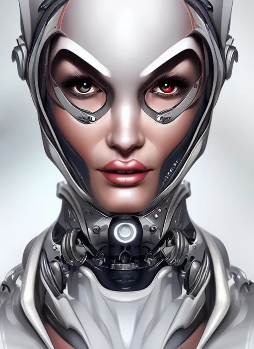 Image similar to portrait of a cyborg woman by Artgerm, biomechanical, hyper detailled, trending on artstation