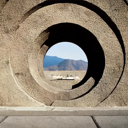 Prompt: stargate made of stone that form a circle, cinematic view, epic sky