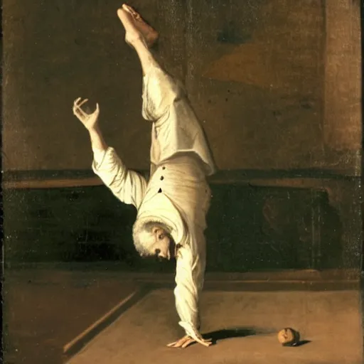 Prompt: galileo galilei doing a cartwheel