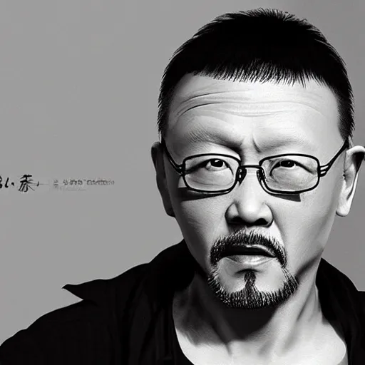 Prompt: a photorealistc digital art of jiang wen shows his musscle, award winning photography, trending on artstation