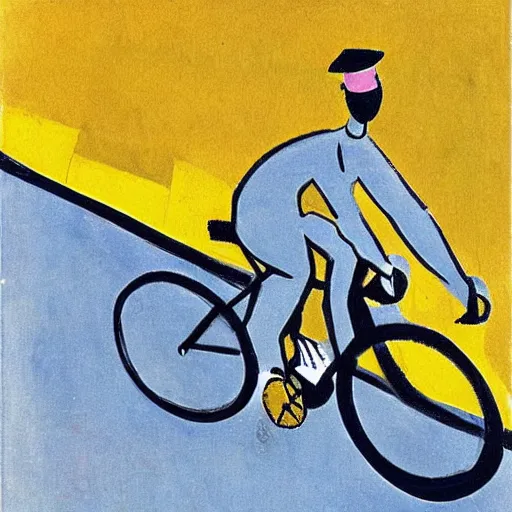 Prompt: jonas vingegaard on his bike in tour de france art by matisse.