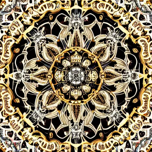 Prompt: beautiful ultradetailed baroque mandala, ultra - realistic, photorealism, rectilinear, trending on behance